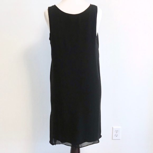 Layered Black Sleeveless Shift Dress Size 6 - Picture 3 of 5